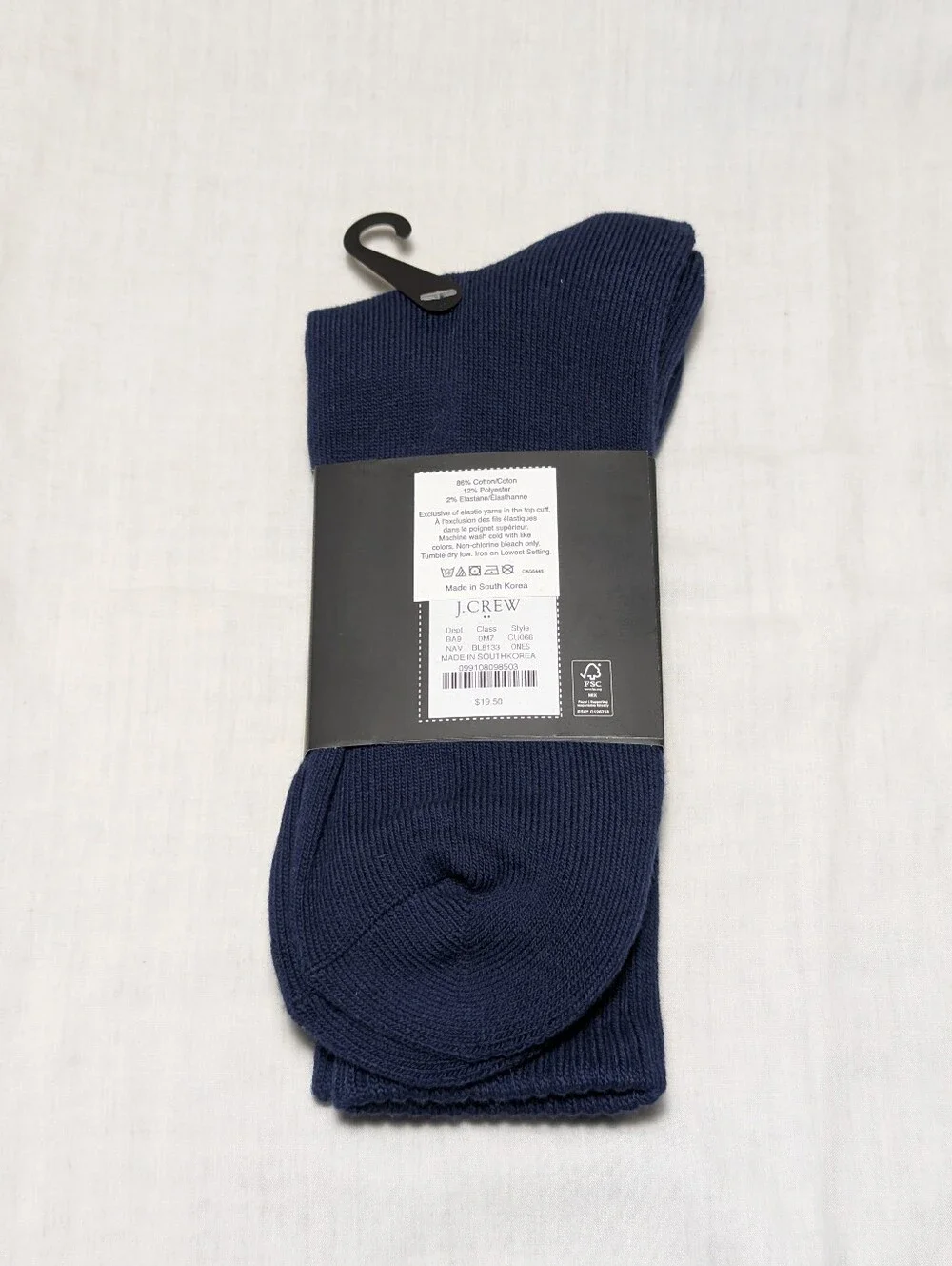 NWT J. Crew Number One Dad Mug Navy Crew Socks with Coffee Mug Motif
